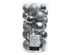 PALLINE DI NATALE ARGENTO MISURE ASSORTITE 30PZ