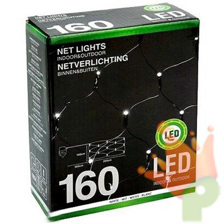 LUCI DI NATALE A RETE BIANCO FREDDO 160 LED