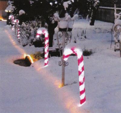 BASTONE CANDY ACRILICO 20 LED BIANCHI A BATTERIA