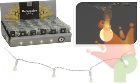 LUCI DI NATALE A BATTERIA 10 LED BIANCO CALDO A BULBO