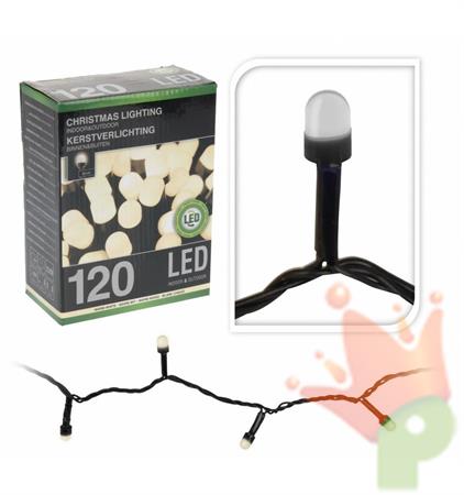 LUCI DI NATALE 120 LED 8mm BIANCO CALDO