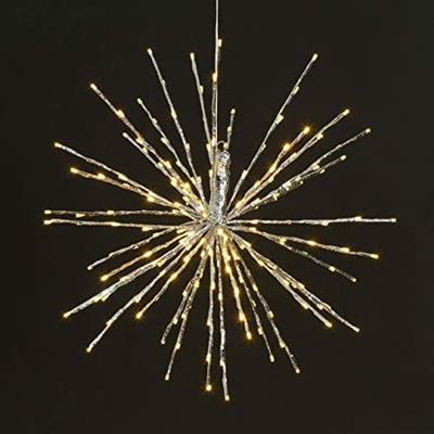 RAMO ARGENTO TWINGABALL 200 LED BIANCO CALDO D.60CM NATALE