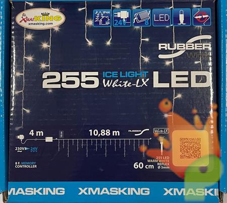 LUCI DI NATALE A TENDA  255 LED BIANCO CALDO