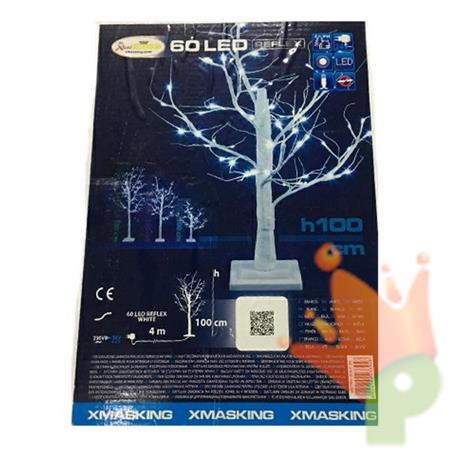 RAMO BIANCO SNOWY C/NEVE 60LED LUCE FISSA USO EST