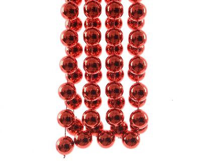 GHIRLANDA CATENA DI PERLE ROSSE METAL 270CM
