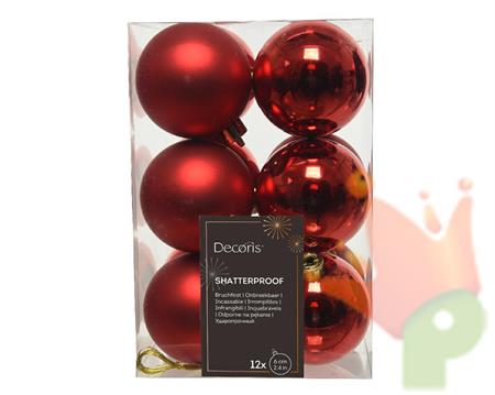 PALLINE DI NATALE ROSSE 6 CM CONFEZIONE 12 PZ
