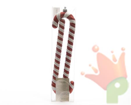 PENDENTE BASTONCINO CANDY BIANCO ROSSO 24CM 2PZ