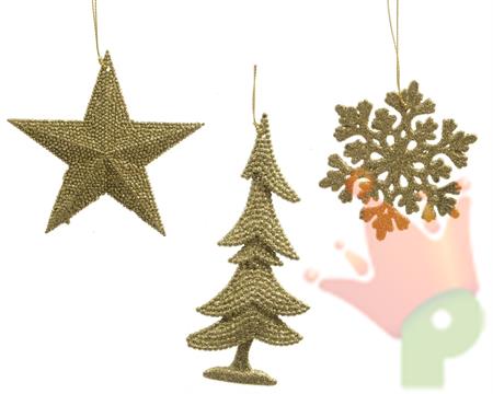 PENDENTE PLASTICA ORO FIOCCO/STELLA/ALBERO