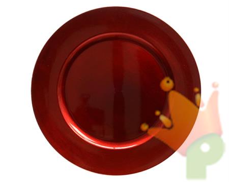 PIATTO IN PVC ROSSO 33CM