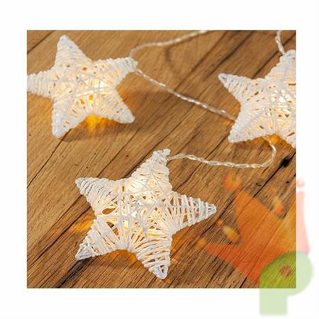 CATENA 6 STELLE BIANCA LED CLASSIC 100MM LUCE FISSA BATT. INTERN