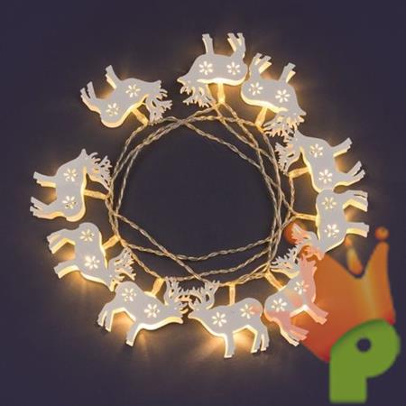Catena 10 Renne Bianche Metallo LED CLASSIC 55mm Luce Fissa a Ba