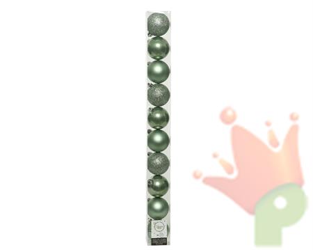 PALLINE PER ALBERO 6CM VERDE CHIARO 10PZ