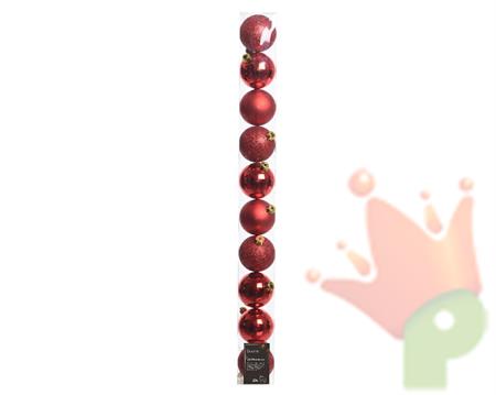 PALLINE DI NATALE ROSSE 6 CM CONFEZIONE 10 PZ