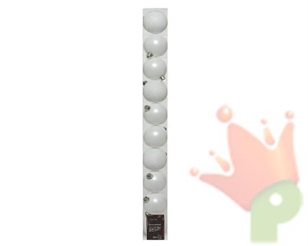PALLINE DI NATALE BIANCHE 6 CM CONFEZIONE 10 PZ