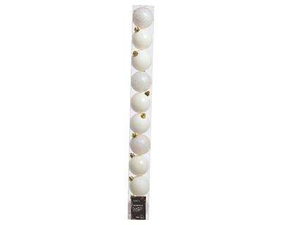 PALLINE DI NATALE BIANCO LANA 6 CM CONFEZIONE 10 PZ