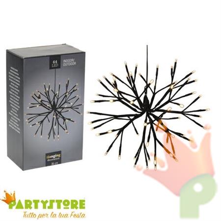 SFERA RAMI NATURALI 64LED CALDO 35CM
