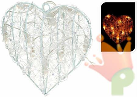 CUORE ACRILICO 20CM 10 LUCI