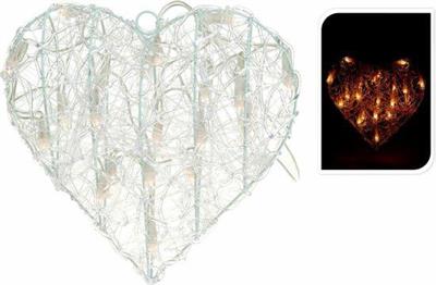 CUORE ACRILICO 30CM 20 LUCI