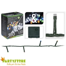 LUCI DI NATALE 180 LED BIANCO FREDDO + MULTICOLOR 8 GIOCHI