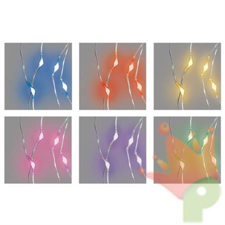 Collana Brilly 10 MicroLED 1,5mm Mix6 Colori Luce Fissa a Batter