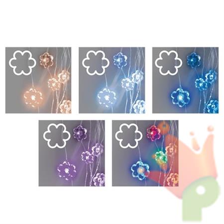Collana Brilly Flowers 10 Fiori MicroLED 13mm Mix5 Colori Luce F