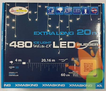 LUCI DI NATALE A TENDA 480 LED BIANCO CALDO