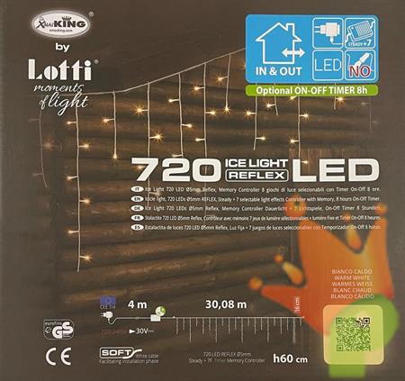 LUCI DI NATALE A TENDA 720 LED BIANCO CALDO