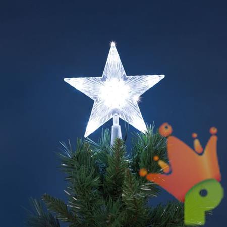 Puntale Stella Visual 10 LED BIANCO Luce Fissa e Flashing a Batt