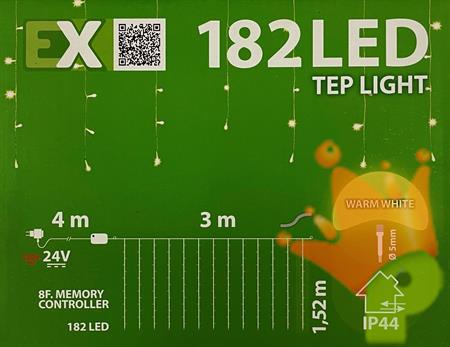 LUCI DI NATALE A TENDA 182 LED BIANCO CALDO