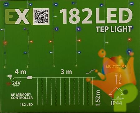 LUCI DI NATALE A TENDA 182 LED MULTICOLOR