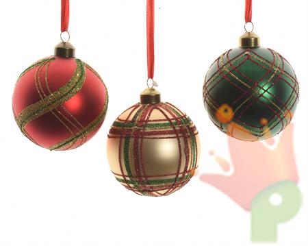PALLINA PER ALBERO VETRO 8CM ASS