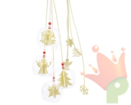 PALLINA VETRO CON DECORO FELTRO 8CM