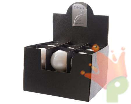 CANDELA SFERA BIANCA METAL D.7CM