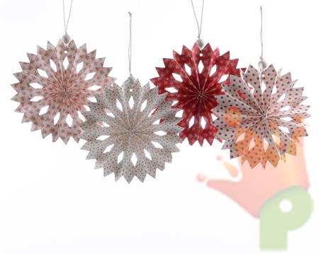 FIOCCO DI NEVE IN CARTA DECORATA 14CM
