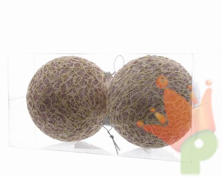 PALLINE DI NATALE CRAQUELE ROSA ORO 10CM 2 PZ
