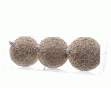 PALLINE PER ALBERO 3PZ CRAQUELE ROSA 8CM