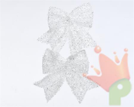 FIOCCO BIANCO GLITTER PZ 12X13 CM