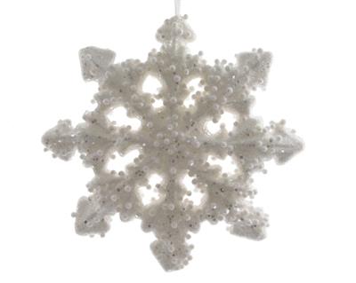 PENDENTE FIOCCO DI NEVE CM 20 BIANCO