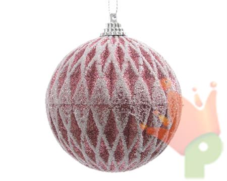 PALLA 8 CM ROSA GLITTER