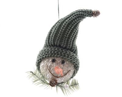 PENDENTE LANA PUPAZZO DI NEVE 20 CM
