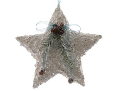 PENDENTE STELLA BIANCA CON DECO CM 23