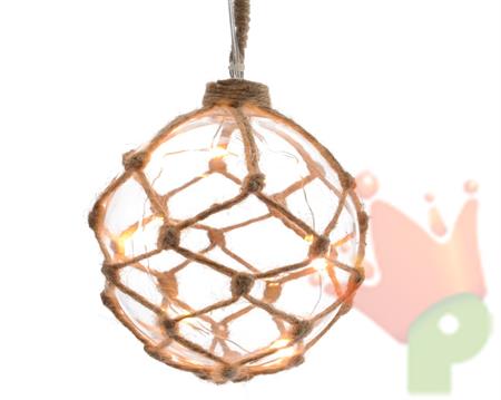 PALLA LED VETRO CON JUTA