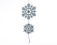 plc snowflakes w acrylic bead FIOCCO DI NEVE BLU ICE 24 CM