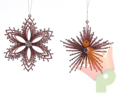 plc ornament with glitter 2ass