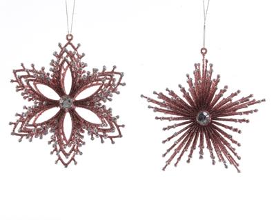 plc ornament with glitter 2ass