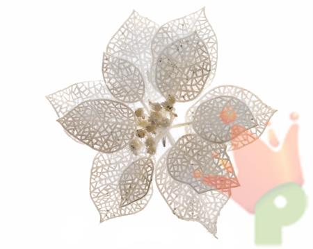 STELLA NATALE BIANCA CON CLIP CM 17