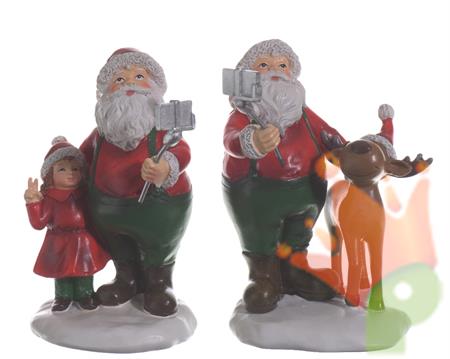 BABBO NATALE CON ASTA SELFIE CM 10 CM