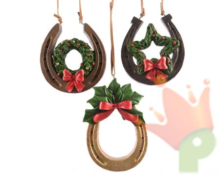 poly horse shoe w hanger 3ass PENDENTE FERRO DI CAVALLO 7X2X10