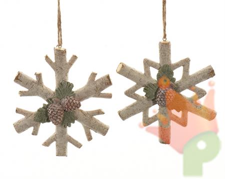 PENDENTE FIOCCO DI NEVE NATURALE IN RESINA CM15