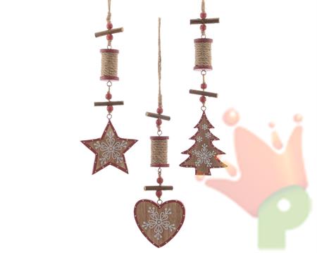MDF fig tassel w hanger 3ass PENDENTE ASS NATURALE